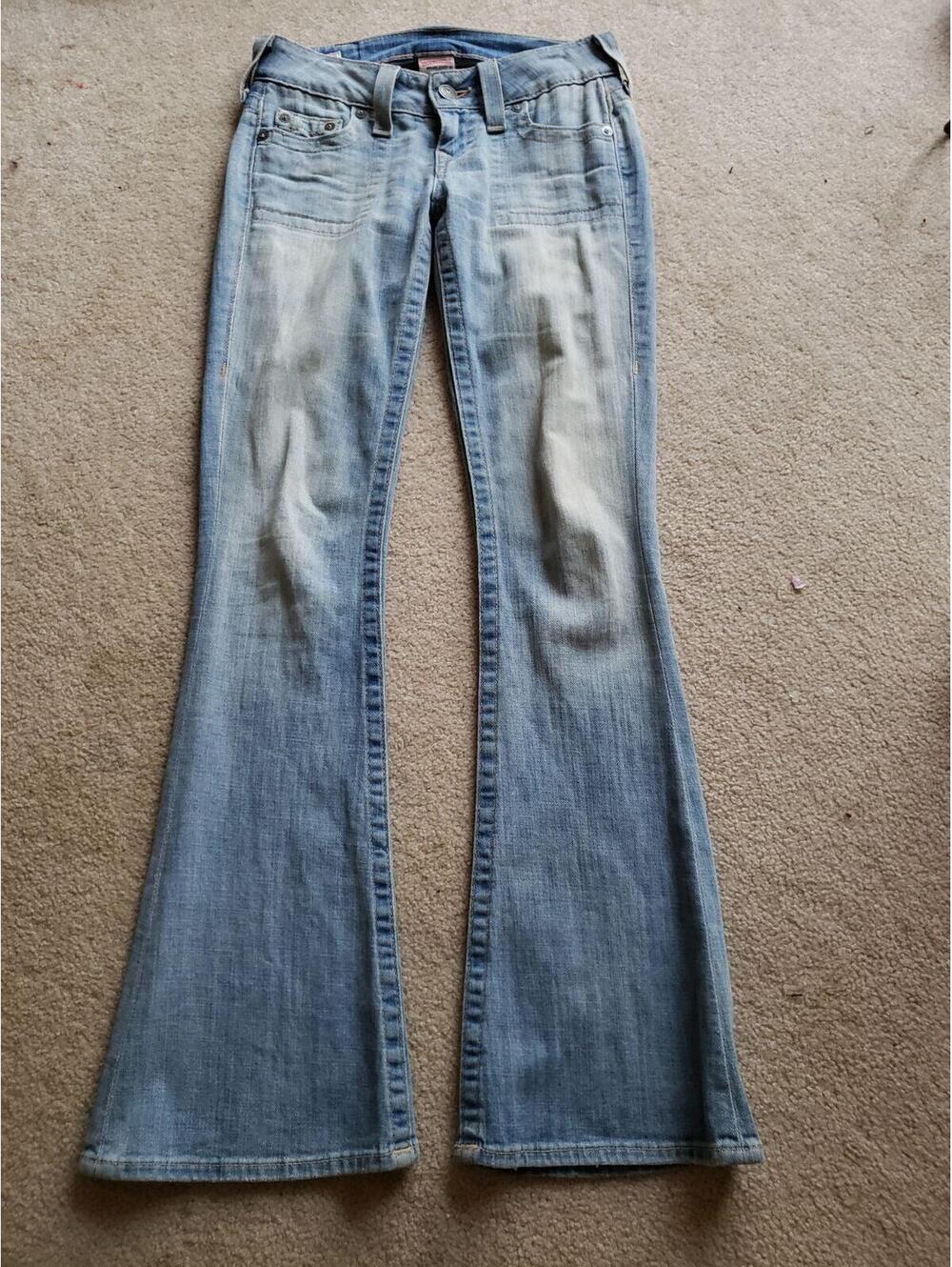 True Religion women's  bellbottom Blue Jeans Sz 26 Denim